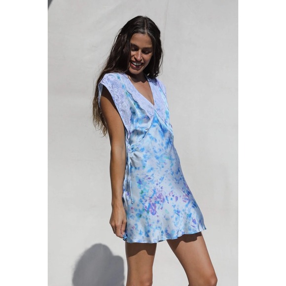 Jen's Pirate Booty‎ Women's Size XS Blue Sky Trippy Mini Dress - Picture 11 of 11